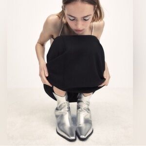 *New With Tag* Metallic Leather Western Cowboy Ankle Boots